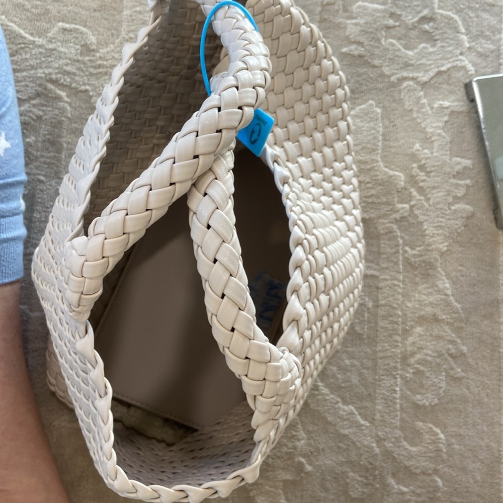 JINMANXUE Woven Purse for Women, Neoprene Top-handle Shoulder Bag, and wristlet - Picture 7 of 8